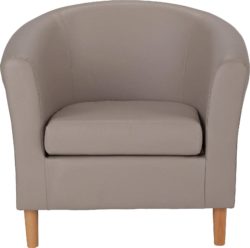 ColourMatch - Leather Effect Tub Chair - Cafe Mocha